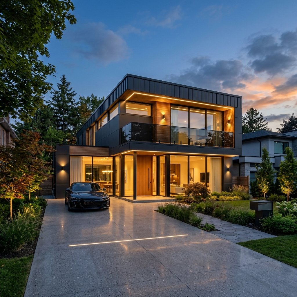 Luxury Sydney home facade painted by 1Plus Painting